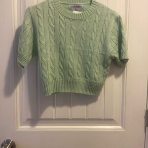 Ralph Lauren Green Crew Neck Cable Knit Sweater